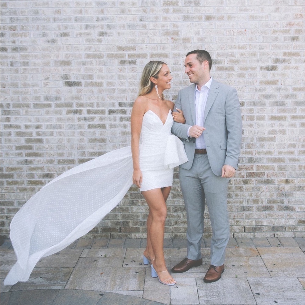 Katie May Eden Rock high low dress from Saks, white bridal dress